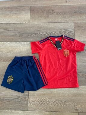 Sporto Red and Navy Kids Soccer Jersey & Shorts Set